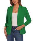 Blazer feminino LADI TREND, franzido, manga 3/4, casual para negócios Blazer feminino LADI TREND, franzido, manga 3/4, casual para negócios
