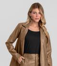 Blazer Feminino material sintético Basic Dianna Marrom Blazer Feminino material sintético Basic Dianna Marrom
