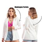 Blazer Feminino Maxi Alongado estilo casaquinho Cardigan