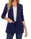 Blazer feminino MINTLIMIT, casual, justo, azul marinho L