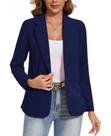 Blazer feminino MINTLIMIT com botão de lapela entalhado azul marinho