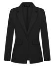 Blazer feminino MINTLIMIT com botões na frente, lapela entalhada, preto S Blazer feminino MINTLIMIT com botões na frente, lapela entalhada, preto S