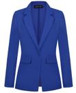 Blazer feminino MINTLIMIT com lapela entalhada, um botão, azul, XL