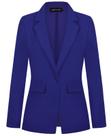 Blazer feminino MINTLIMIT de lapela entalhada de manga comprida azul 2GG