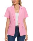Blazer feminino MINTLIMIT de linho com um botão rosa tamanho GG Blazer feminino MINTLIMIT de linho com um botão rosa tamanho GG