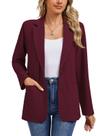 Blazer feminino MINTLIMIT de manga comprida com botão frontal, vinho tinto M Blazer feminino MINTLIMIT de manga comprida com botão frontal, vinho tinto M