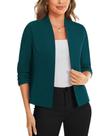 Blazer feminino MINTLIMIT, manga 3/4, elegante, azul-petróleo, 2GG