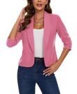 Blazer feminino MINTLIMIT, manga 3/4, frente aberta, rosa, tamanho 2GG