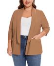 Blazer feminino MINTLIMIT tamanho plus size, manga 3/4, frente aberta, 4GG