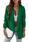 Blazer feminino PRETTYGARDEN casual verde com frente aberta XXL Blazer feminino PRETTYGARDEN casual verde com frente aberta XXL