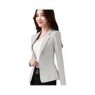 Blazer Feminino Slim Fit Chiffon - Manga Comprida, Cor Doce, Botão Único