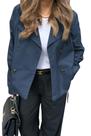 Blazer feminino Trench Coat OneDreamer com lapela e trespassado