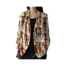 Blazer Floral Vintage Feminino De Algodão Manga Longa Casual Outono Caimento Solto ZANZEA 2025