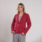 Blazer Forrado Premium com Bolso Miss joy 8373 Vermelho Tamanho:42Cor:Vermelho