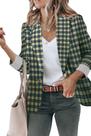 Blazer Genhoo Oversized para mulheres com manga 3/4 com um botão