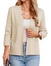 Blazer GRACE KARIN, short de manga 3/4, para mulheres, bege