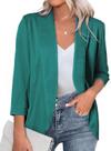 Blazer Happy Sailed feminino casual de manga 3/4 verde tamanho M Blazer Happy Sailed feminino casual de manga 3/4 verde tamanho M