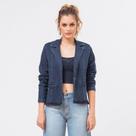 Blazer Jeans Moletom Casual Azul Escuro