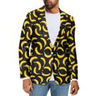 Blazer Jekioweii masculino com estampa de banana, leve e justo