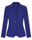Blazer LADI TREND feminino casual de manga comprida com bolsos azul M