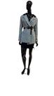 Blazer longo tweed preto e branco g Três Marias