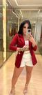 Blazer luxo vermelho, tecido neoprene com toque de poliamida, TAM M