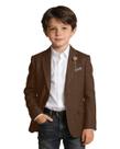 Blazer masculino HAPPYGUAN Tweed Slim Fit Herringbone marrom escuro 5