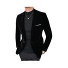 Blazer Masculino Slim Fit De Veludo Cotelê Estilo Britânico Casual Para Casamento E Trabalho Tamanho