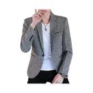 Blazer Masculino Slim Fit Estilo Coreano Com Lapela Lisa Para Casamento, Banquete E Eventos Ao Ar