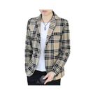 Blazer Masculino Slim Fit Xadrez Casual Jaqueta De Negócios Primavera Estilo Coreano Tendência Jovem Blazer Masculino Slim Fit Xadrez Casual Jaqueta De Negócios Primavera Estilo Coreano Tendência Jovem