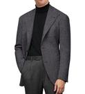 Blazer Masculino ZKHOECR em Tweed Espinha de Peixe com 3 Botões