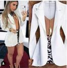 Blazer Maxi Alongado Neopreme Feminino Acinturado Moda Tendência Diversas Cores P.M.G.GG Blazer Maxi Alongado Neopreme Feminino Acinturado Moda Tendência Diversas Cores P.M.G.GG