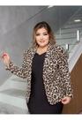 Blazer Maxi Longo Bengaline Animal Print Onça Tigre Plus Size Extra Grande Outono Inverno