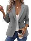 Blazer Mina Self Herringbone feminino preto de tweed, outono de 2025, XXL