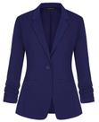 Blazer MINTLIMIT azul royal para mulheres com manga 3/4 de lapela S
