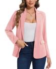 Blazer MINTLIMIT Business Casual Lapela com botão de lapela entalhado rosa S Blazer MINTLIMIT Business Casual Lapela com botão de lapela entalhado rosa S