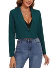 Blazer MINTLIMIT Cropped para mulheres Darkcyan L Blazer MINTLIMIT Cropped para mulheres Darkcyan L