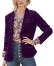 Blazer MINTLIMIT, veludo, lapela entalhada, manga comprida, roxo