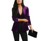 Blazer MINTLIMIT, veludo, lapela, manga comprida, roxo, feminino