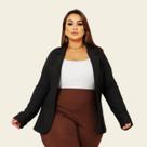 Blazer Moda Executiva Plus Size Social Elegante Lia Rosa