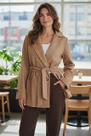 blazer over linho rustico com cinto