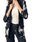 Blazer pássaros manga plissada REFW8343