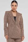 Blazer PKS Alfaiataria Tweed Elegance Marrom