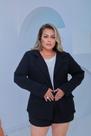 blazer plus size botão forrado feminino