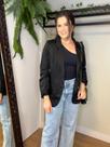 Blazer preto cetim tam M Maycloset