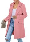 Blazer PRETTYGARDEN 2025 Manga Longa Lapela Rosa Queimado P