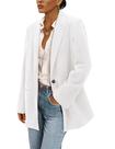 Blazer PRETTYGARDEN de Veludo Cotelê com Lapela e Manga Longa Branco XL