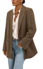 Blazer PRETTYGARDEN de Veludo Cotelê Manga Longa Marrom M Blazer PRETTYGARDEN de Veludo Cotelê Manga Longa Marrom M