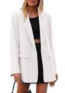 Blazer PRETTYGARDEN Outono 2025 Casual Business Feminino Branco