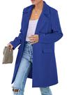 Blazer PRETTYGARDEN Outono 2025 Manga Longa Azul Royal G